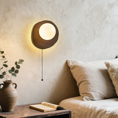 Asanoha Wabi-Sabi Wood Wall Lamp