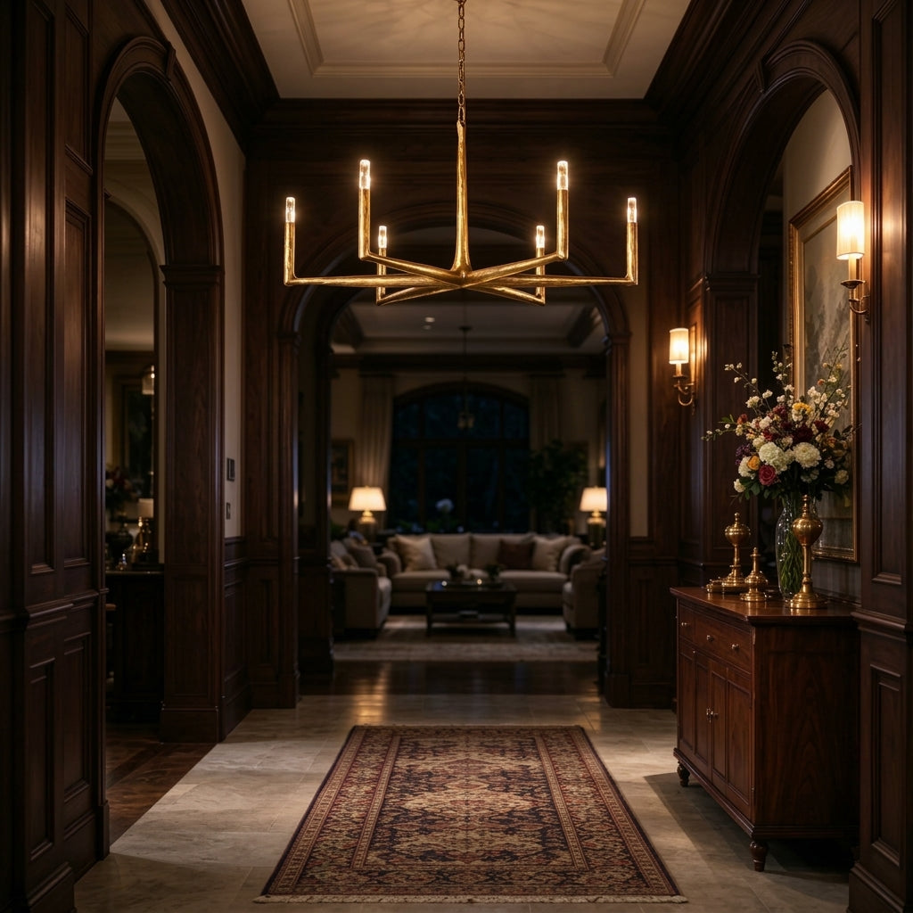 Astraea Hand-Forged Brass Chandelier
