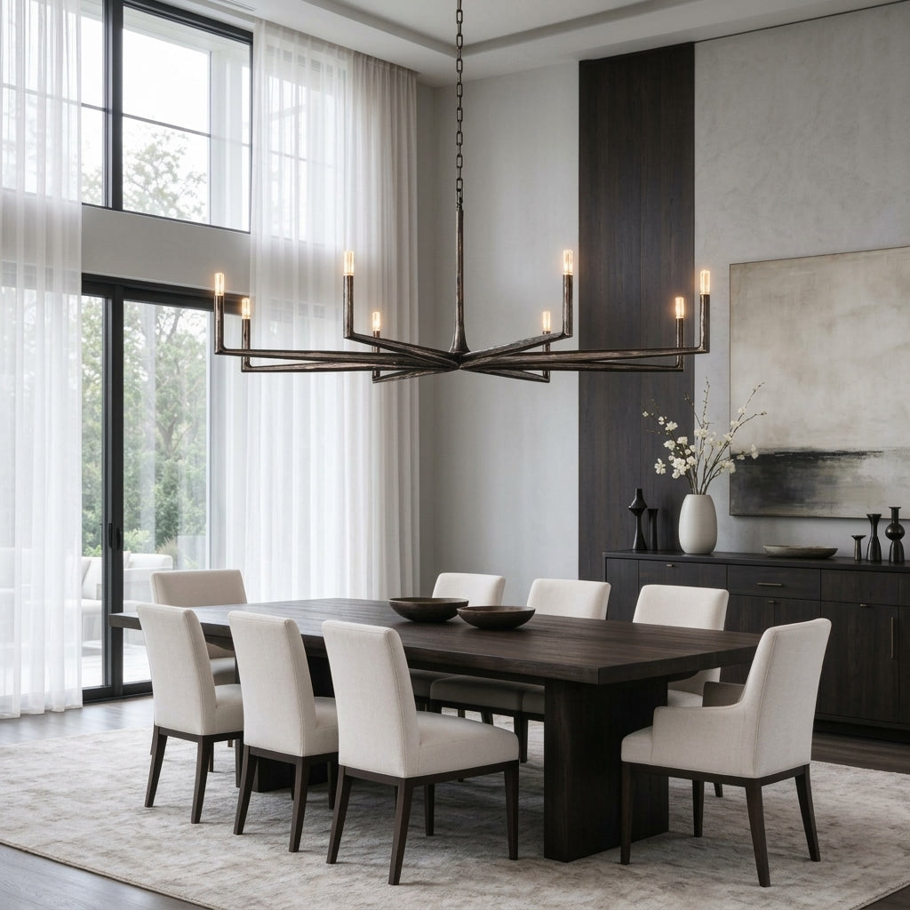Astraea Hand-Forged Brass Chandelier