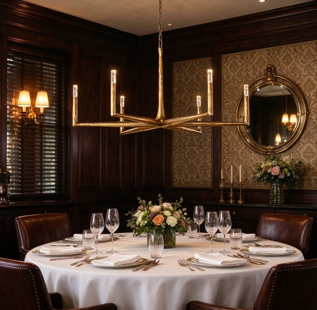 Astraea Hand-Forged Brass Chandelier