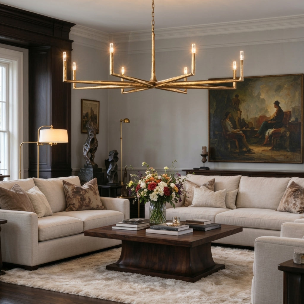 Astraea Hand-Forged Brass Chandelier