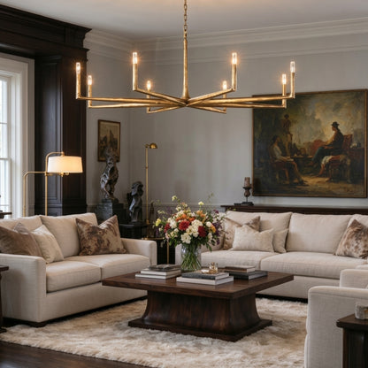 Astraea Hand-Forged Brass Chandelier