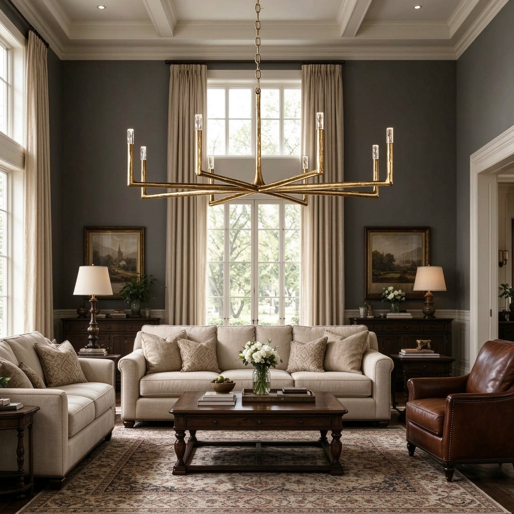 Astraea Hand-Forged Brass Chandelier