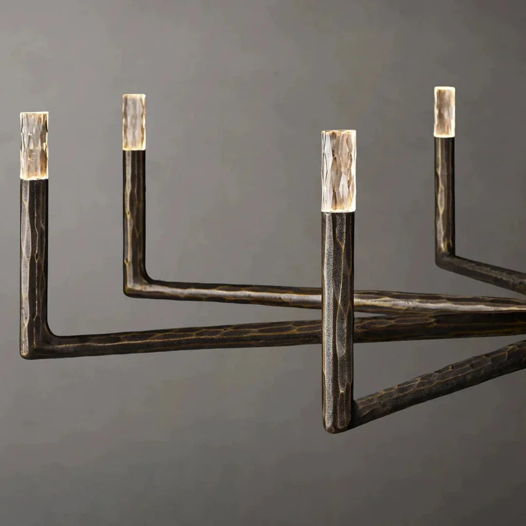 Astraea Hand-Forged Brass Chandelier