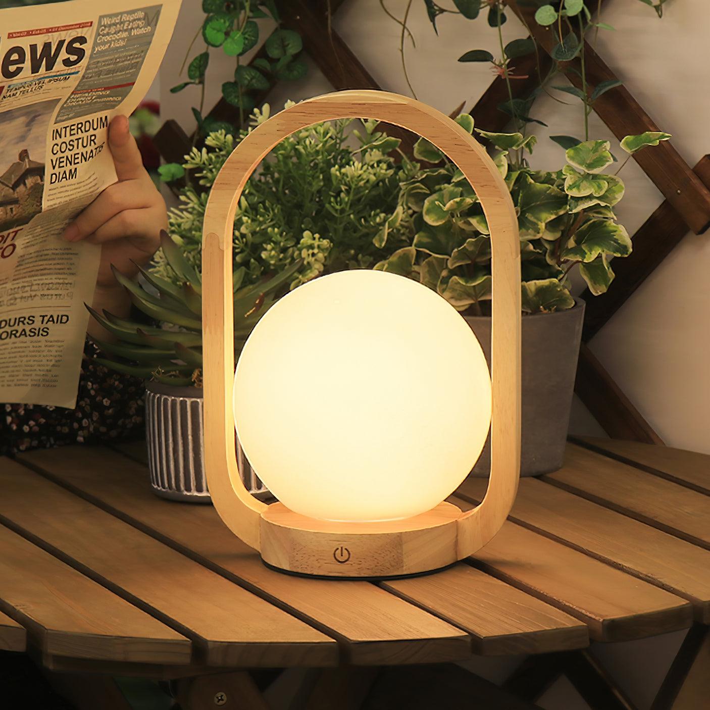 Tavellio Wooden Portable Table Lamp - Loonglight
