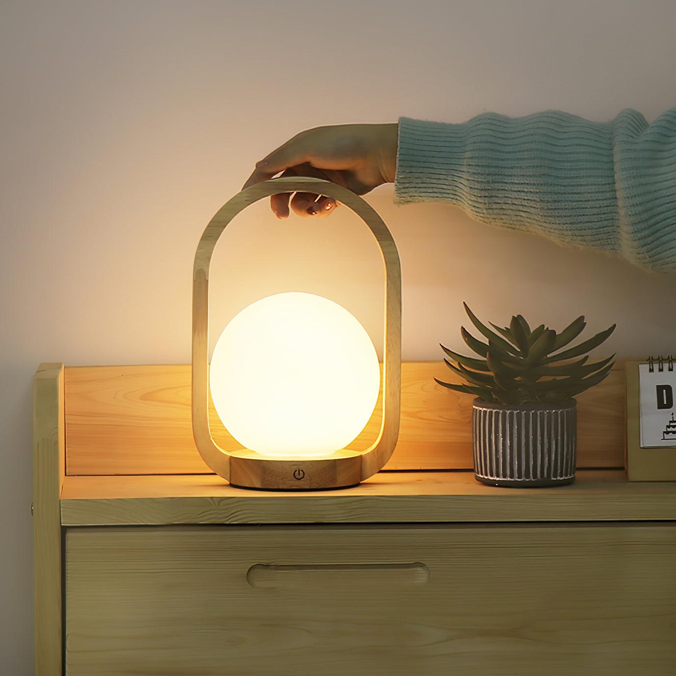 Tavellio Wooden Portable Table Lamp - Loonglight