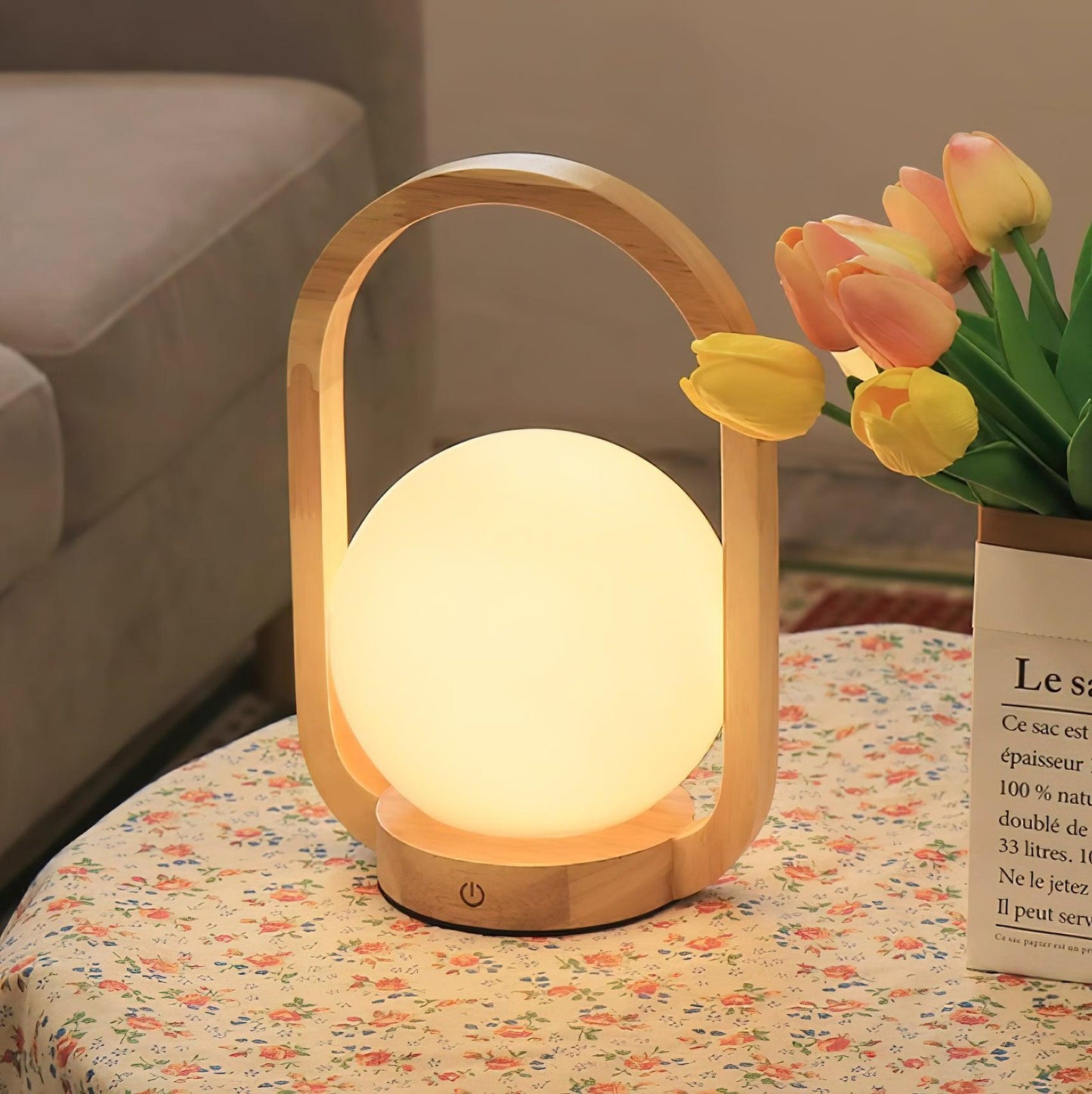 Tavellio Wooden Portable Table Lamp - Loonglight