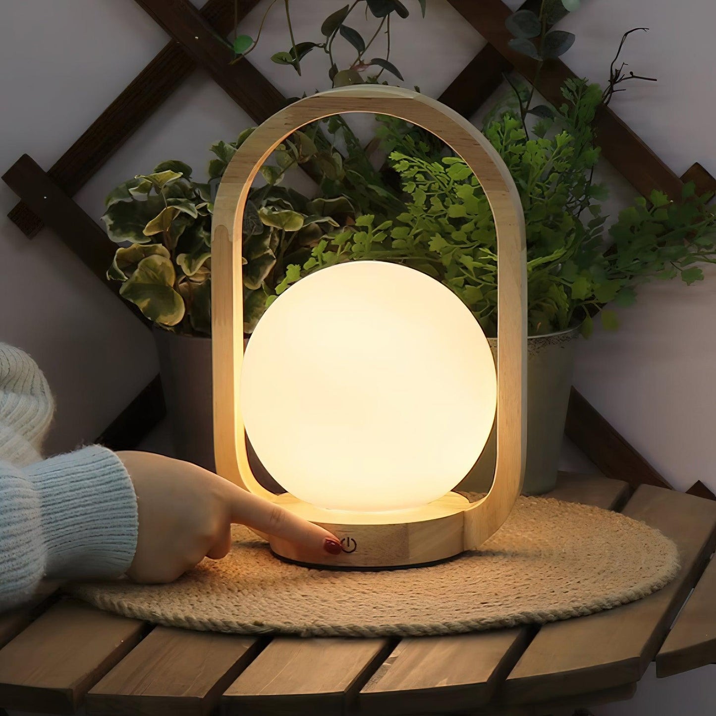 Tavellio Wooden Portable Table Lamp - Loonglight