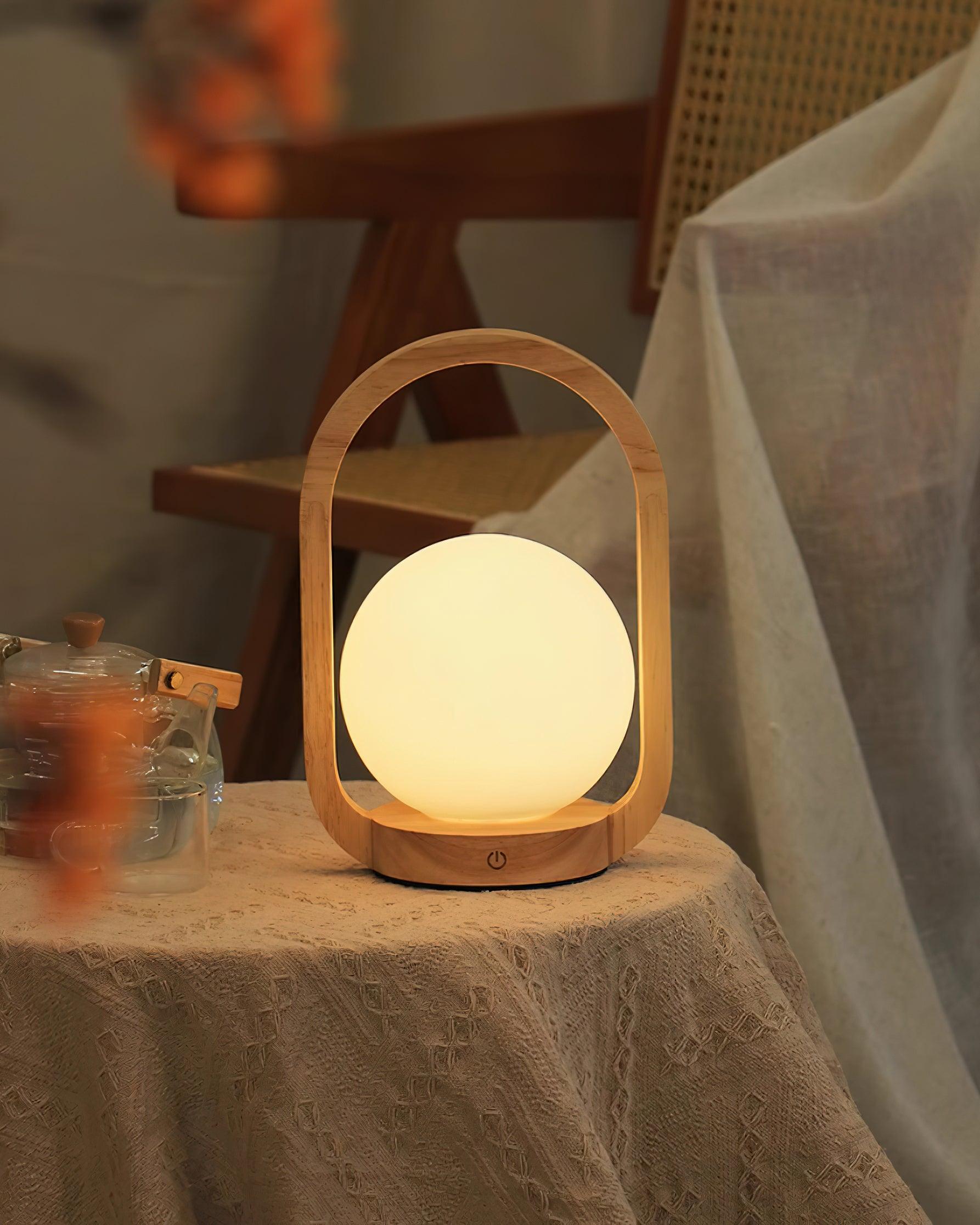 Tavellio Wooden Portable Table Lamp - Loonglight
