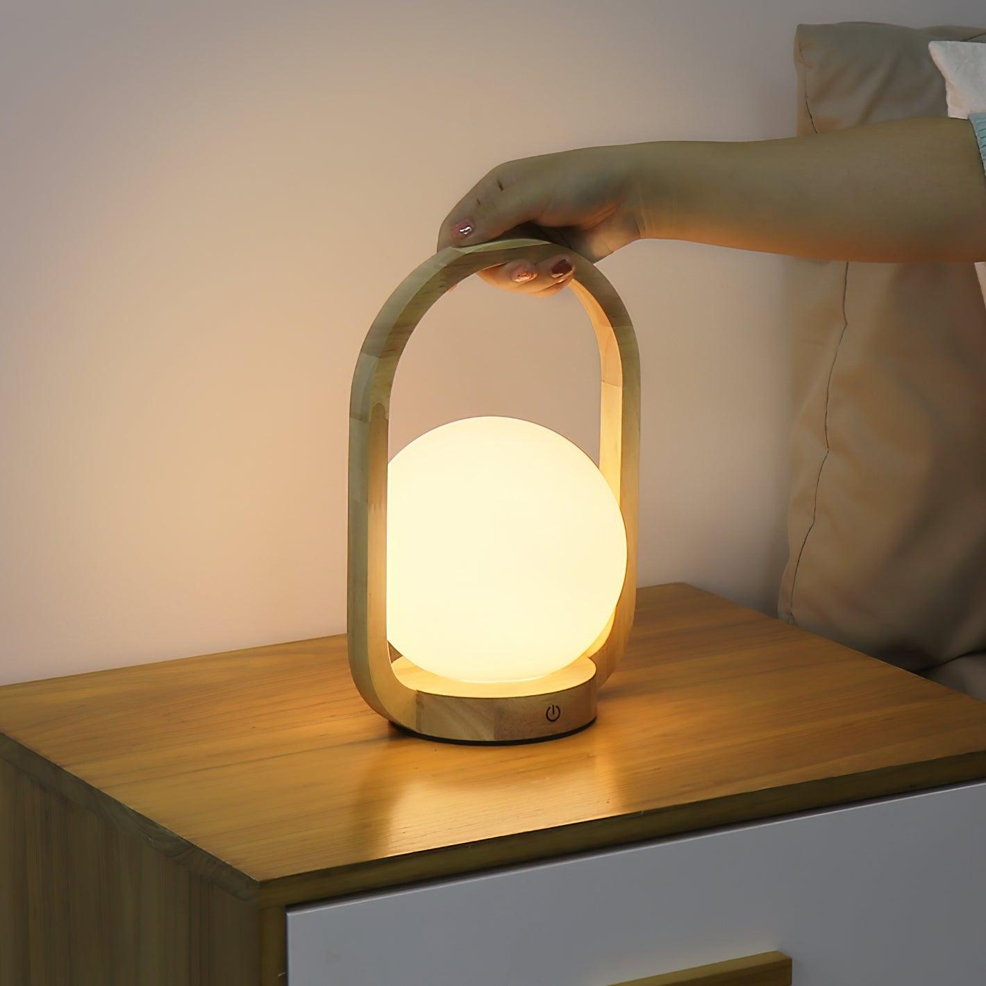 Tavellio Wooden Portable Table Lamp - Loonglight