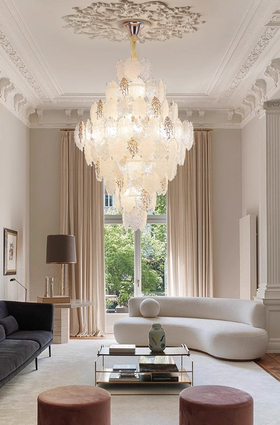 Aurelia Leaf Crystal Chandelier
