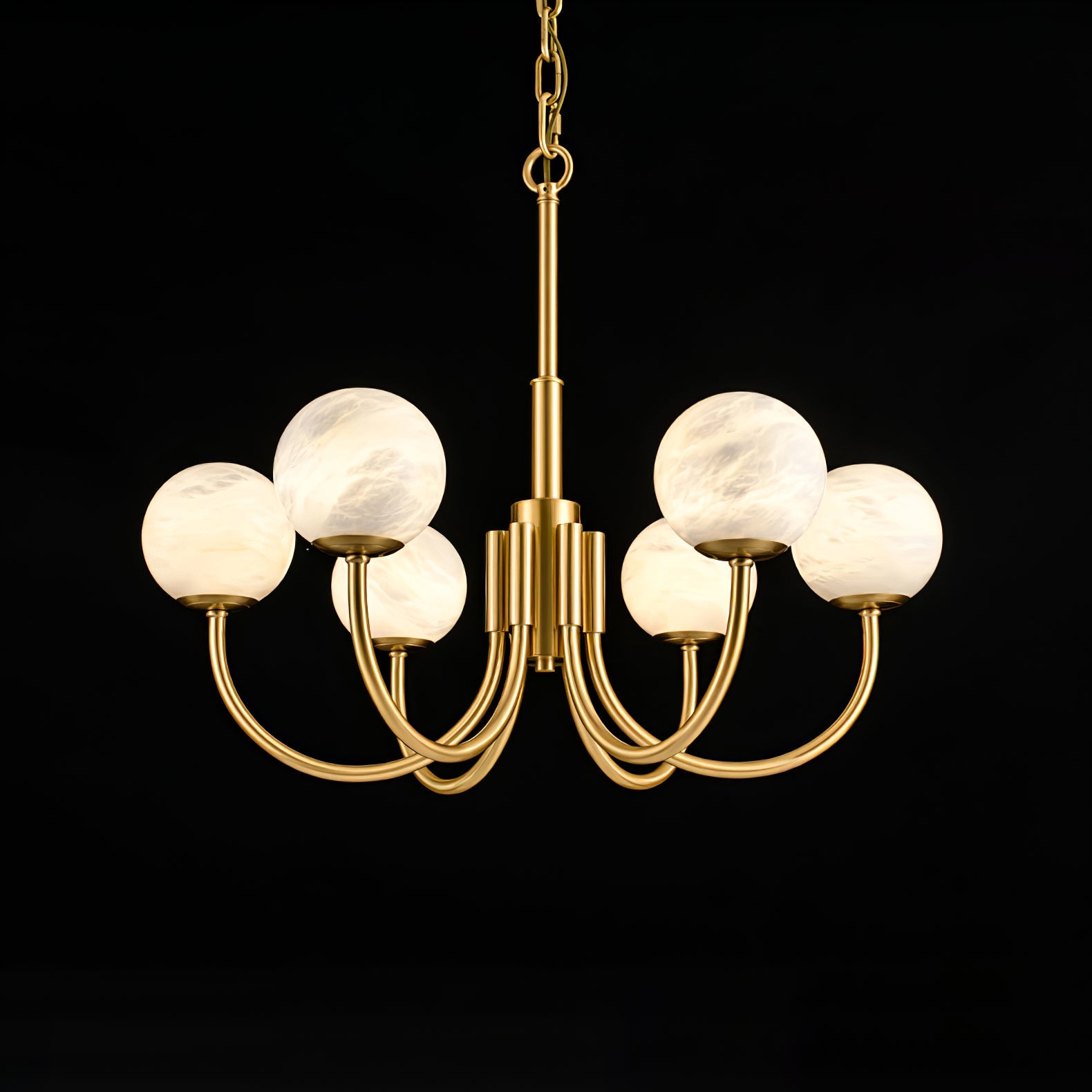 Aurelian Alabaster Globe Chandelier - Loonglight
