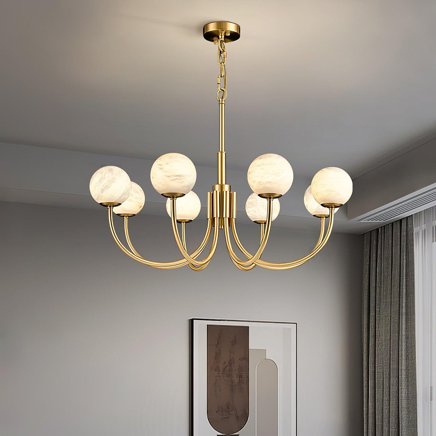 Aurelian Alabaster Globe Chandelier - Loonglight