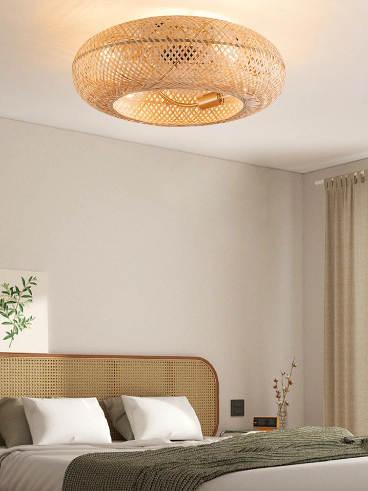 Bamboo Ceiling Fan With Light