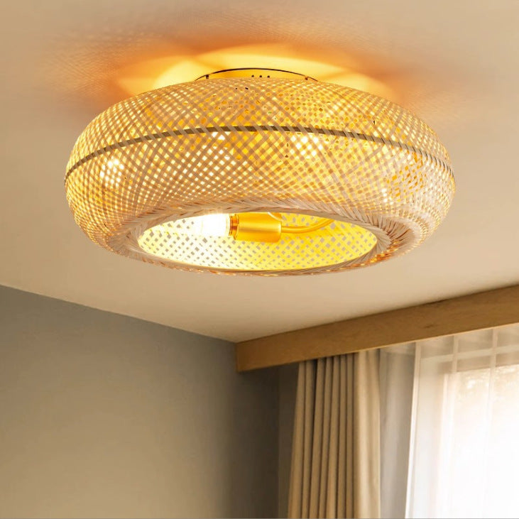 Bamboo Ceiling Fan With Light