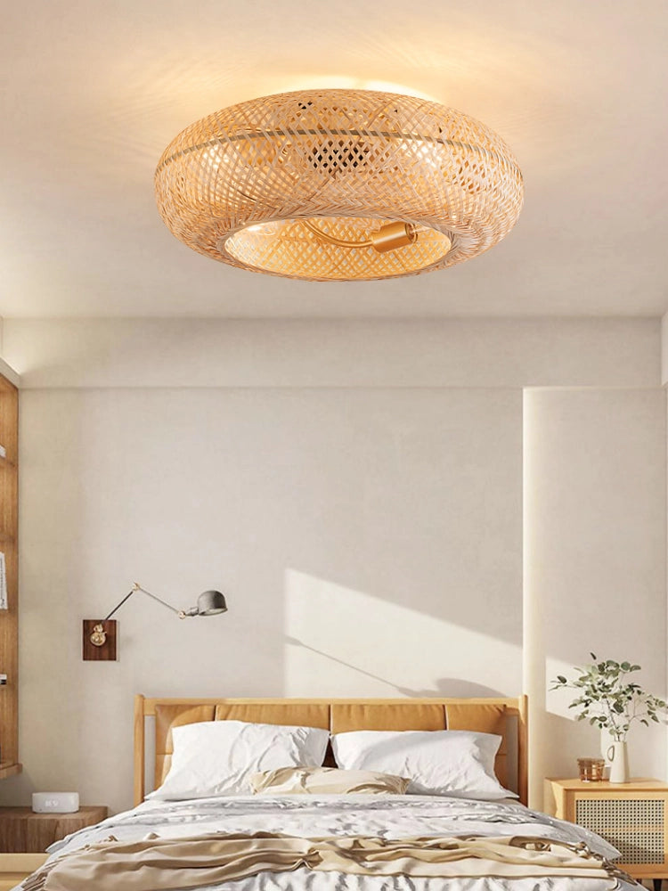 Bamboo Ceiling Fan With Light