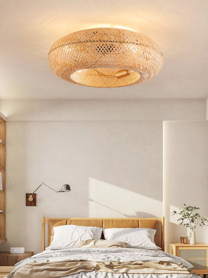 Bamboo Ceiling Fan With Light