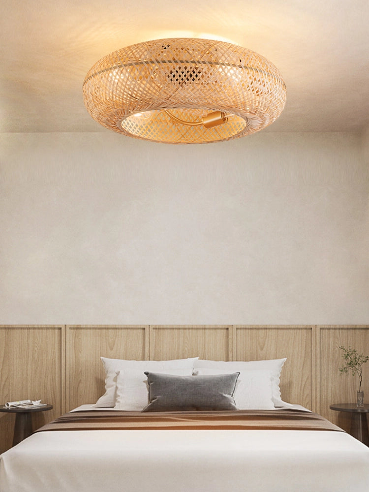 Bamboo Ceiling Fan With Light