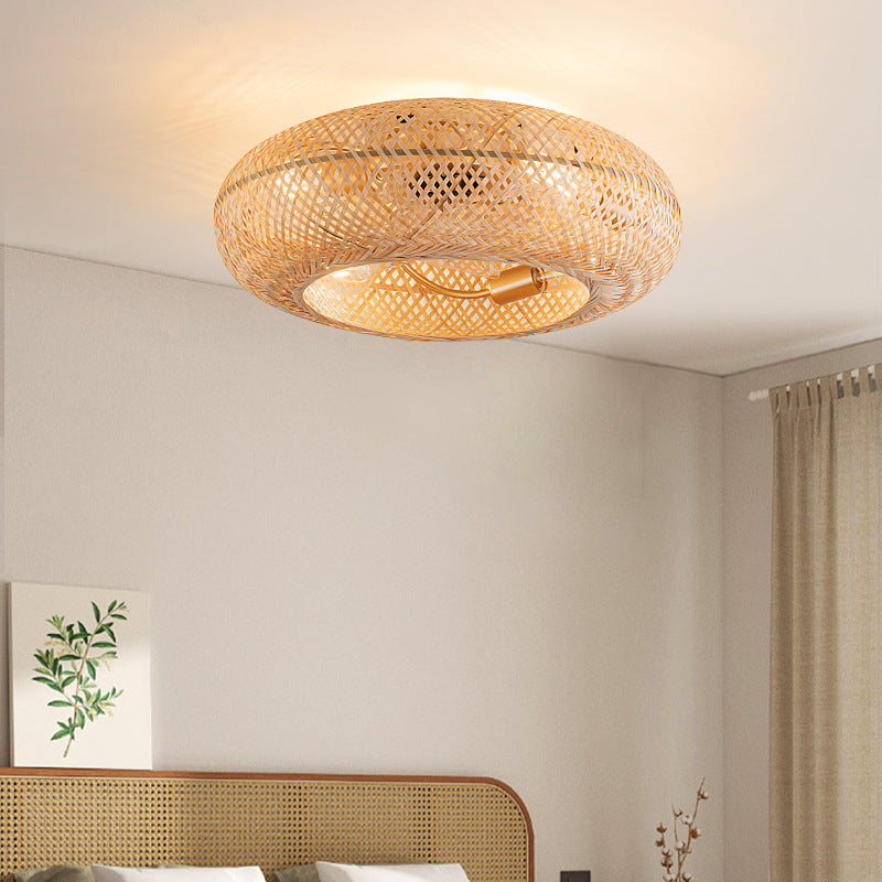 Bamboo Ceiling Fan With Light