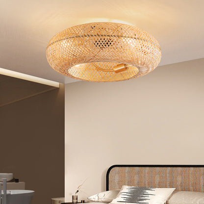 Bamboo Ceiling Fan With Light