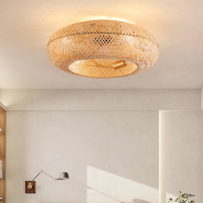 Bamboo Ceiling Fan With Light