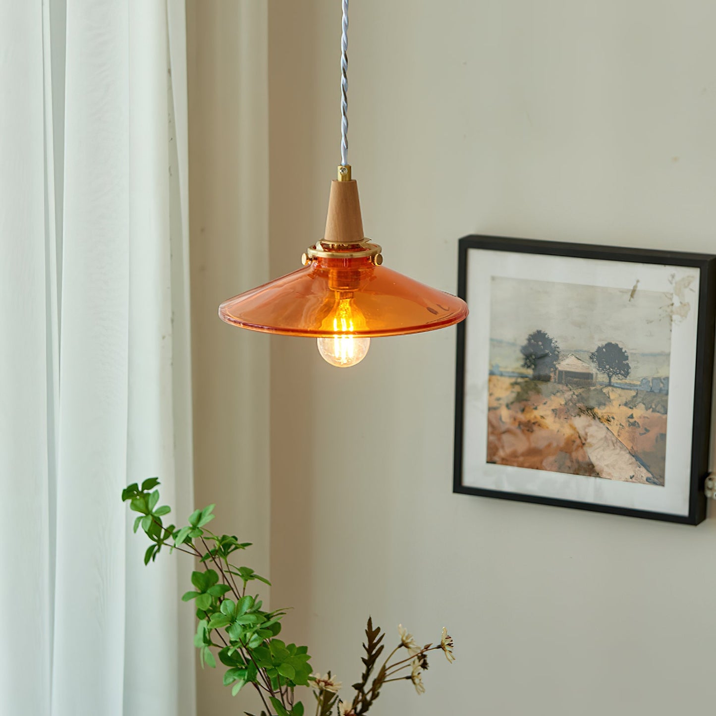 Benra Orange Pendant Light