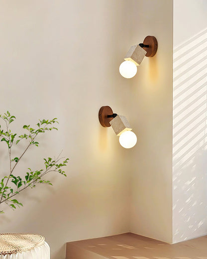 Bezel Travertine Wandlamp