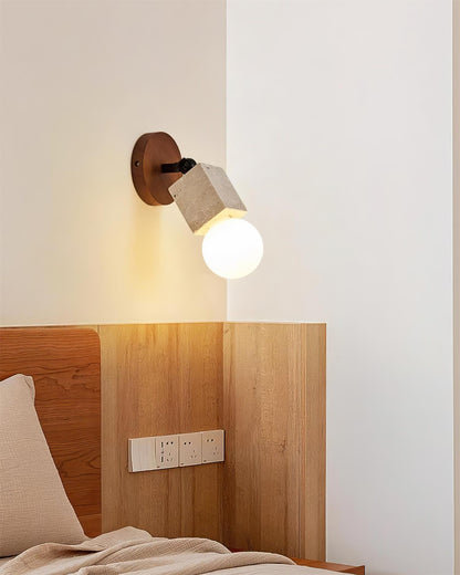 Bezel Travertine Wandlamp