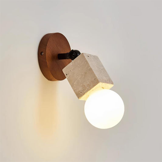 Bezel Travertine Wall Lamp