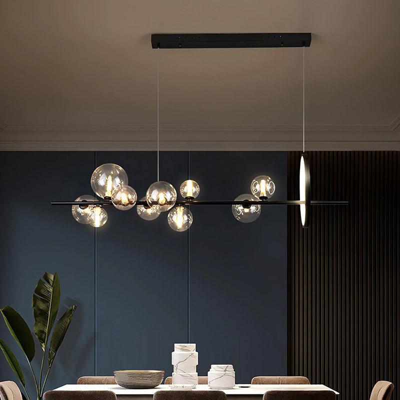 Modern Linear Glass Globe Chandelier - Loonglight