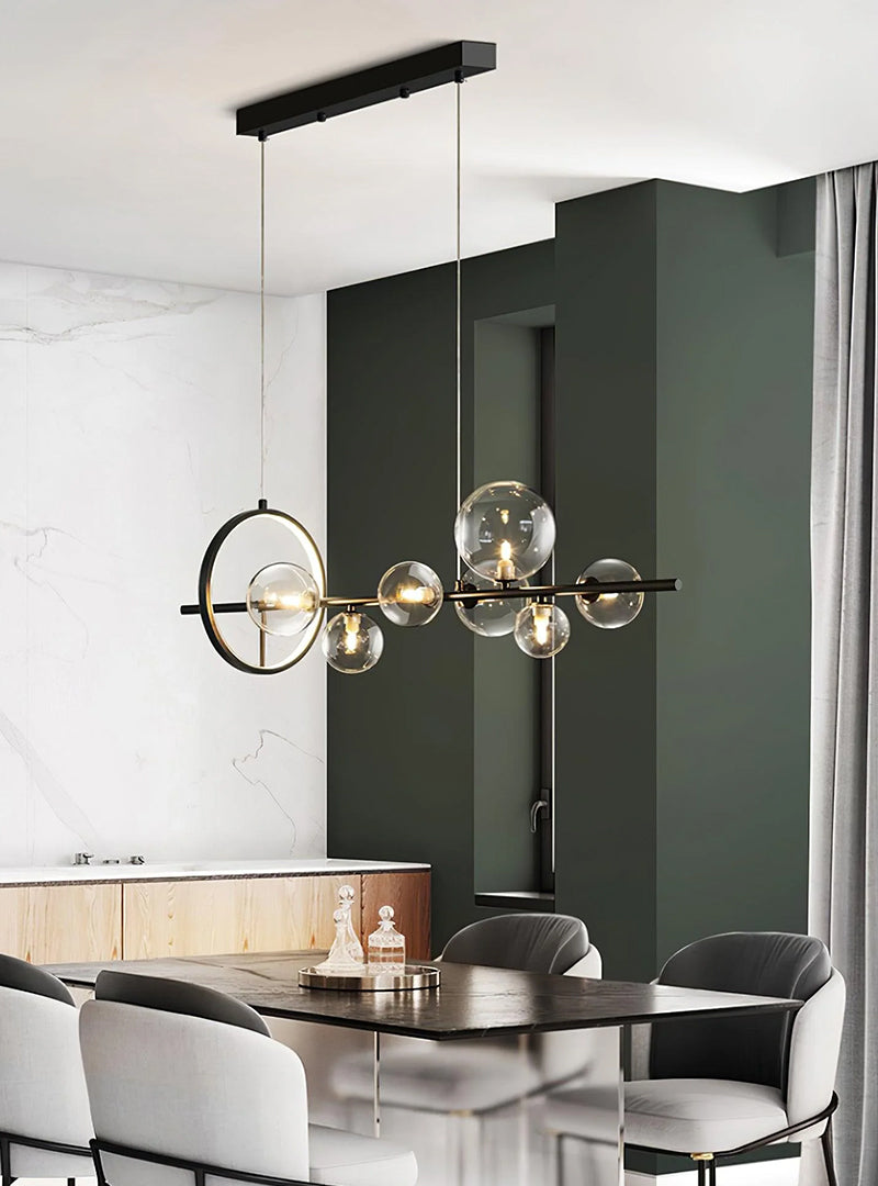 Modern Linear Glass Globe Chandelier - Loonglight