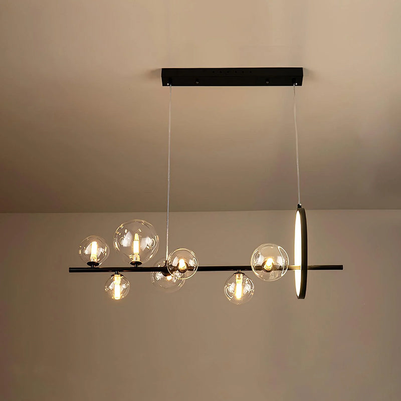 Modern Linear Glass Globe Chandelier - Loonglight