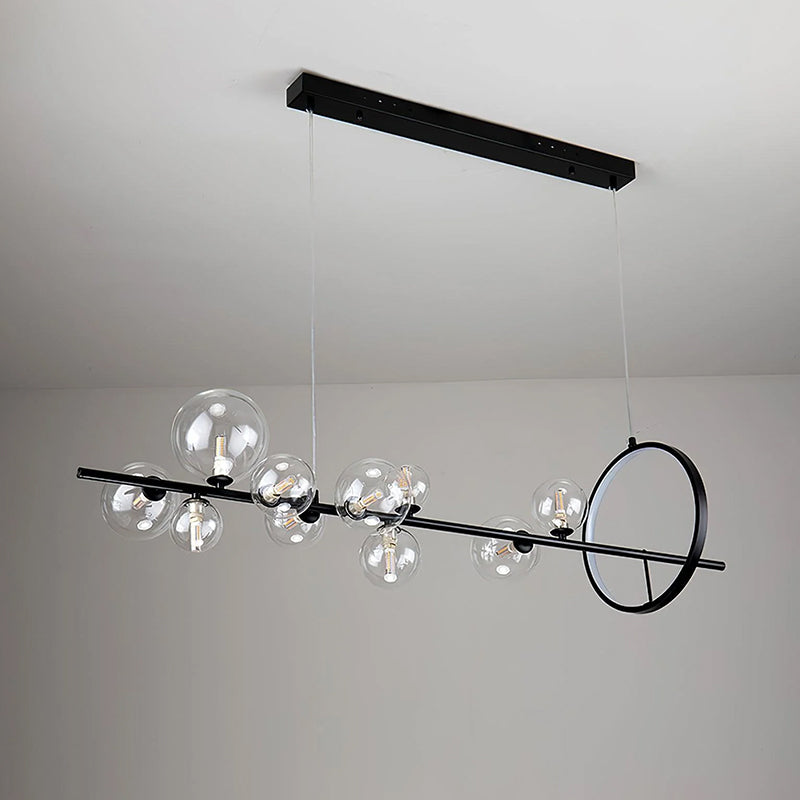 Modern Linear Glass Globe Chandelier - Loonglight
