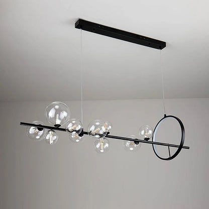 Modern Linear Glass Globe Chandelier - Loonglight