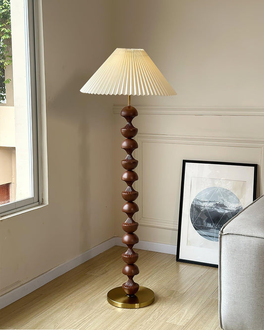 Bobbin Wood Floor Lamp - Loonglight