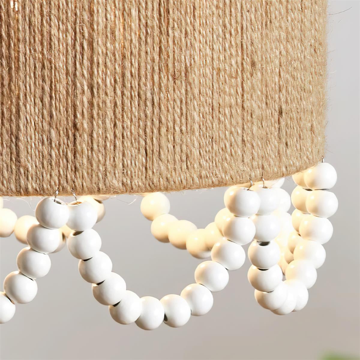 Pearl Rattan Drum Pendant Light B
