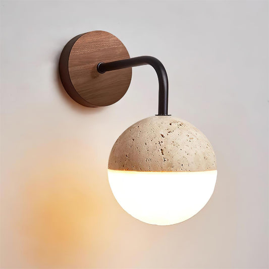 Bolle Travertine Globe Wall Lamp
