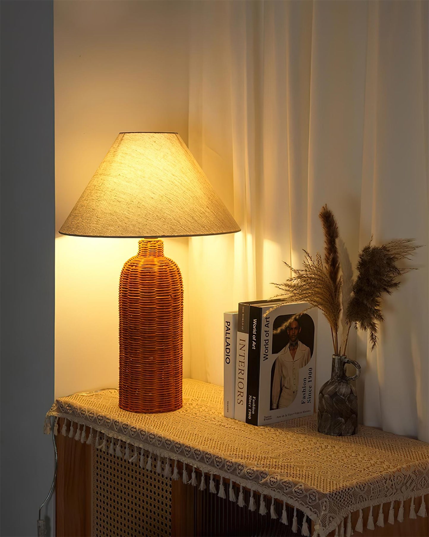 Braxton Rattan Table Lamp - Loonglight