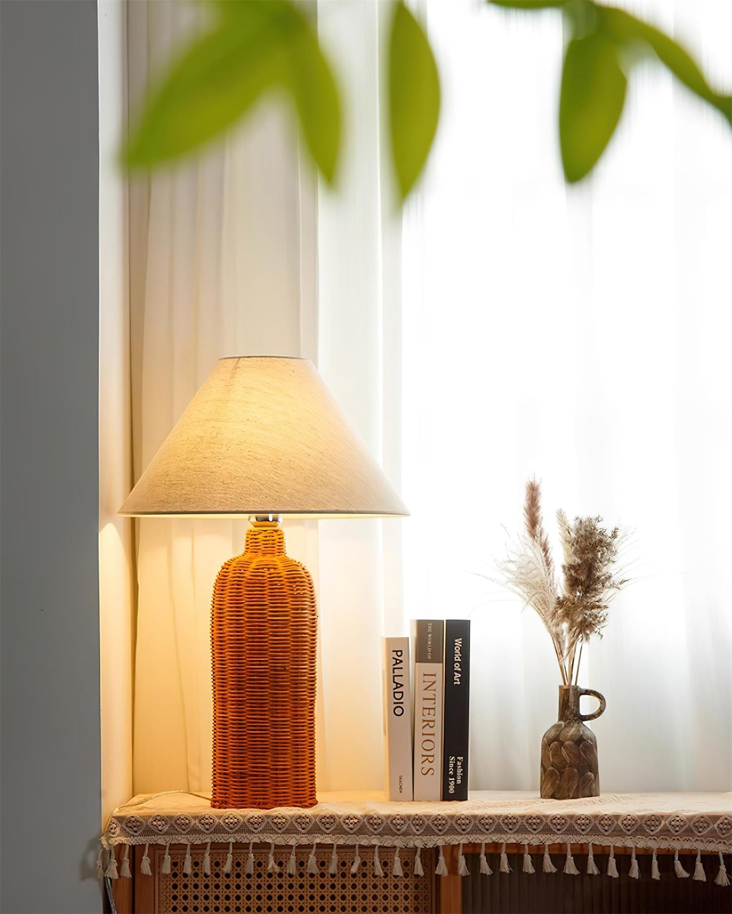 Braxton Rattan Table Lamp - Loonglight