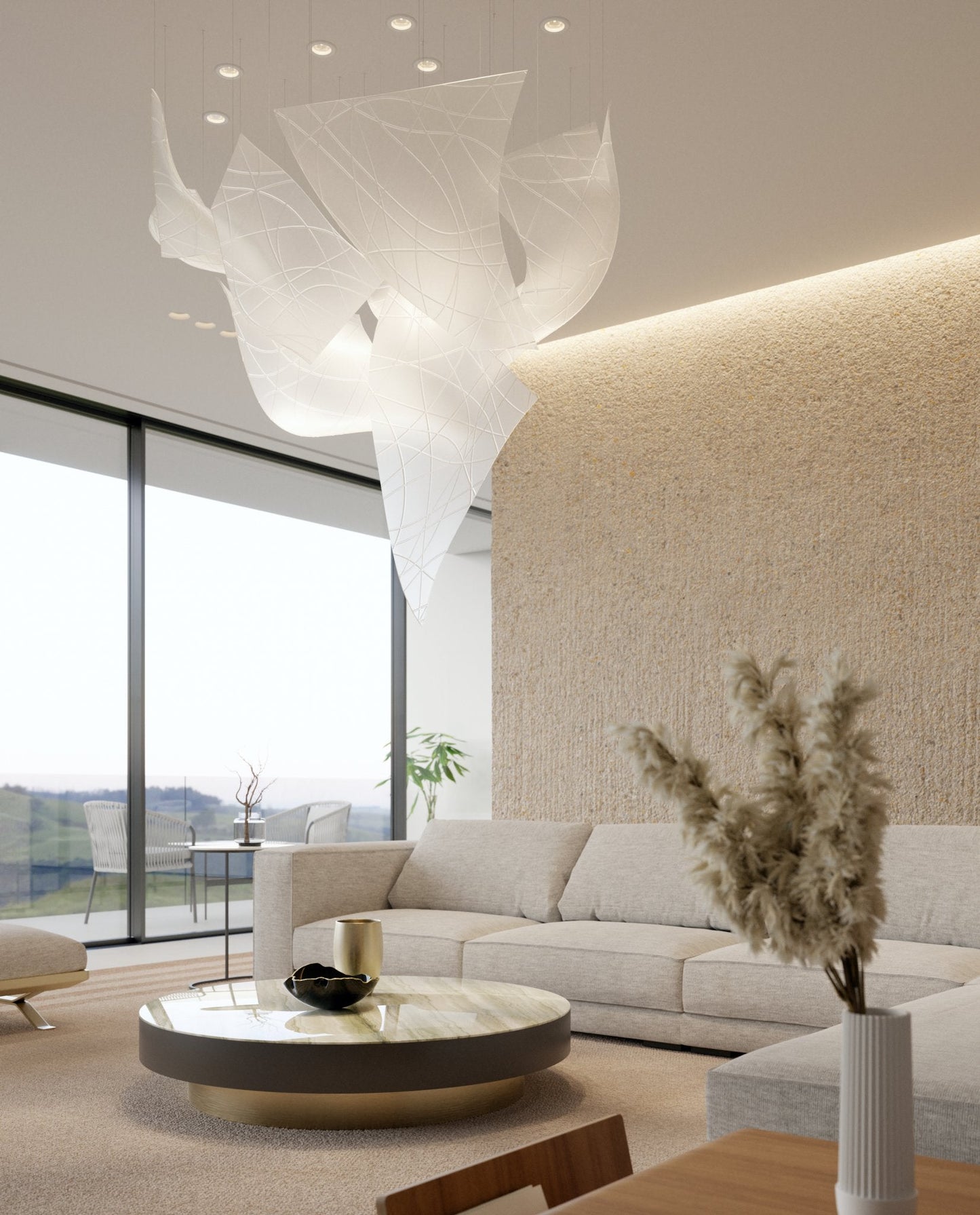 Thawflux Glass Leaf Chandelier - Loonglight