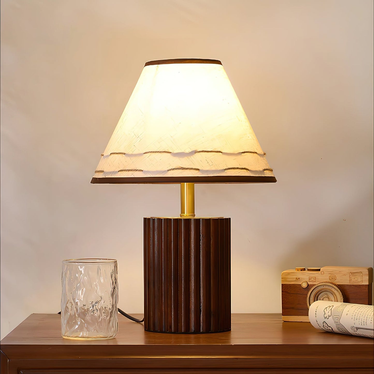 Brooke Wooden Table Lamp - Loonglight