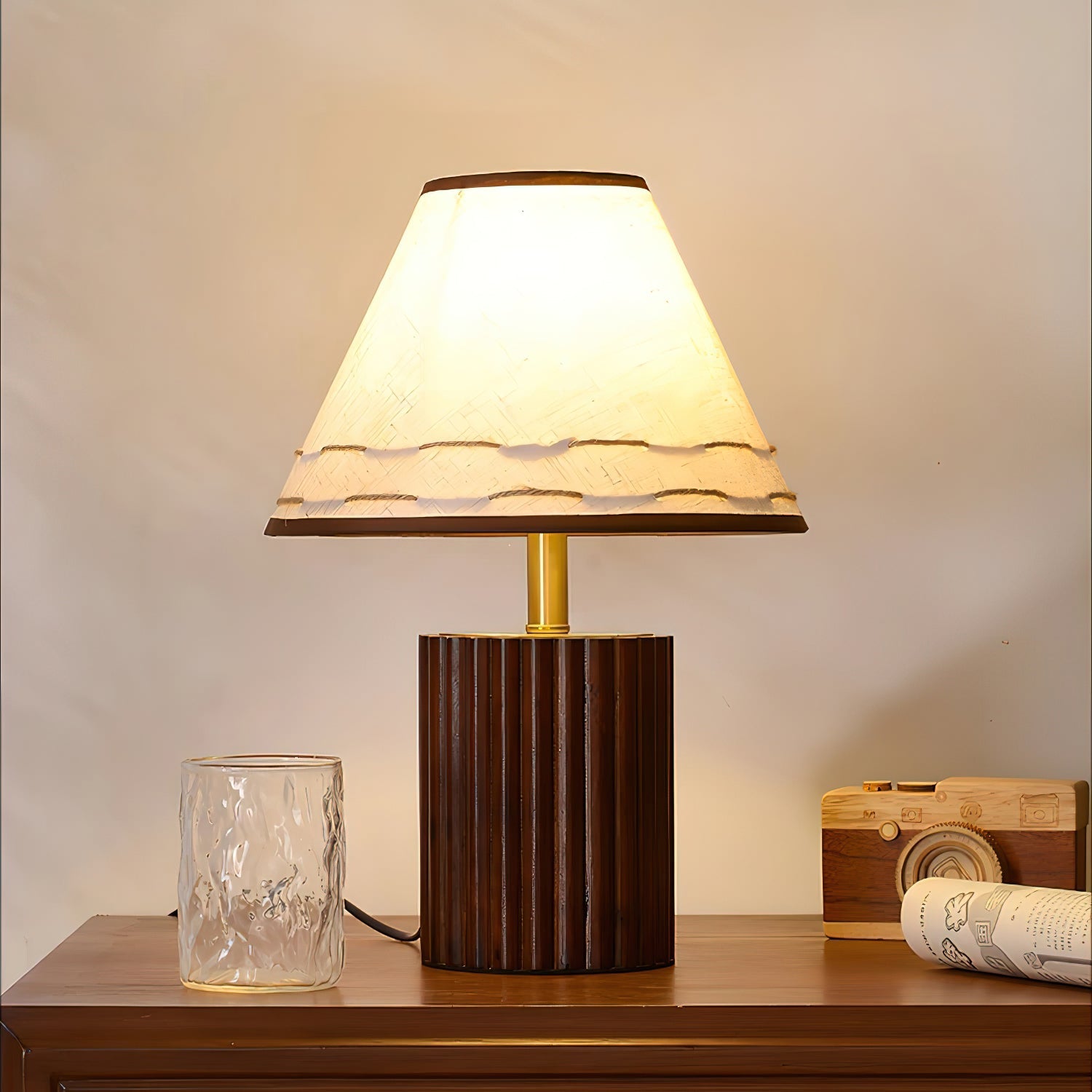 Brooke Wooden Table Lamp - Loonglight