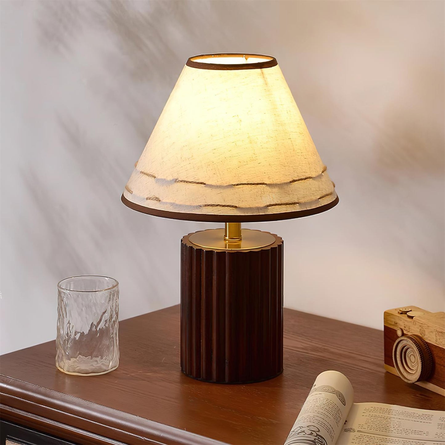 Brooke Wooden Table Lamp - Loonglight