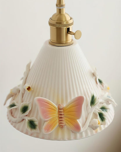Butterfly Garden Ceramic Wall Lamp - Loonglight