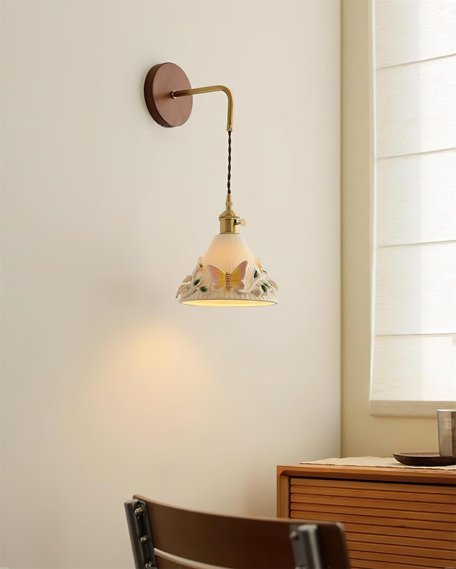 Butterfly Garden Ceramic Wall Lamp - Loonglight