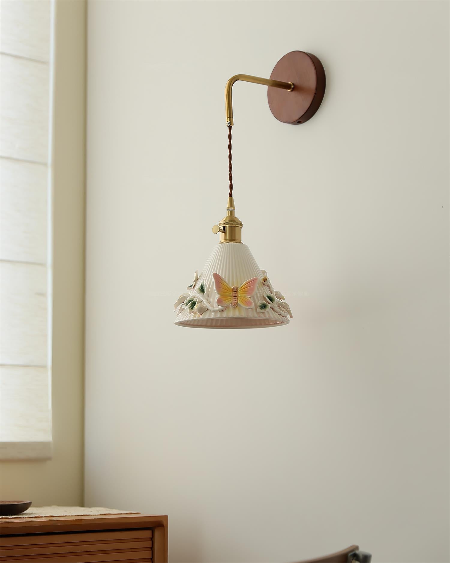 Butterfly Garden Ceramic Wall Lamp - Loonglight