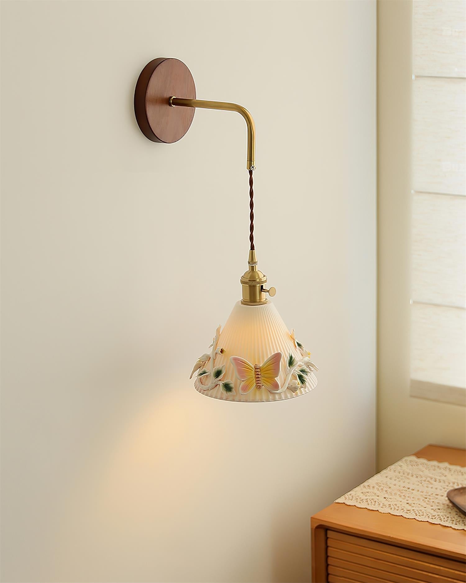 Butterfly Garden Ceramic Wall Lamp - Loonglight