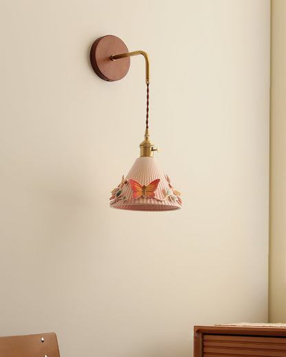 Butterfly Garden Ceramic Wall Lamp - Loonglight