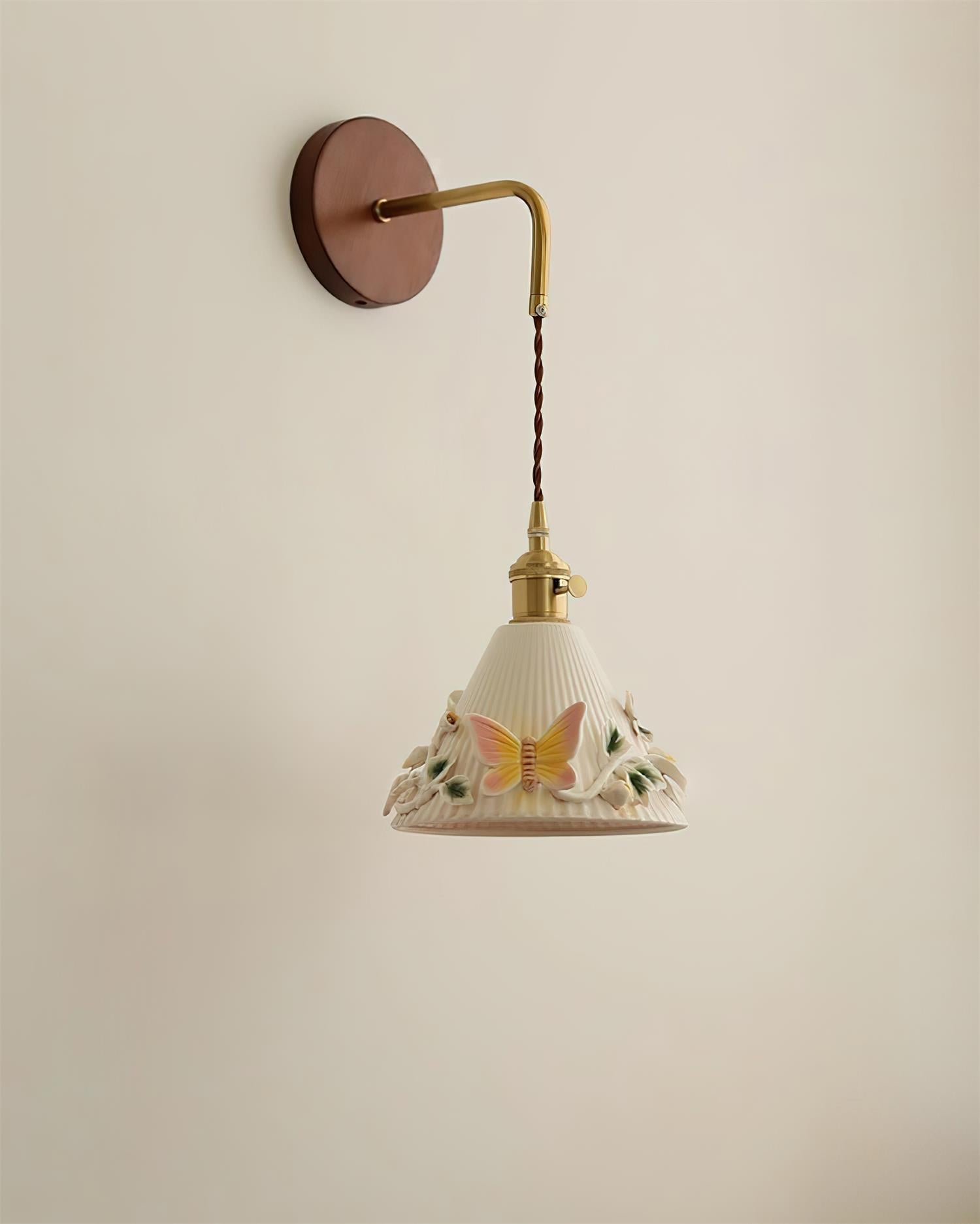 Butterfly Garden Ceramic Wall Lamp - Loonglight