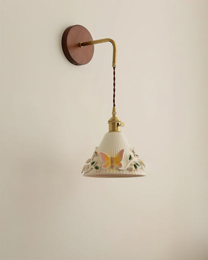 Butterfly Garden Ceramic Wall Lamp - Loonglight